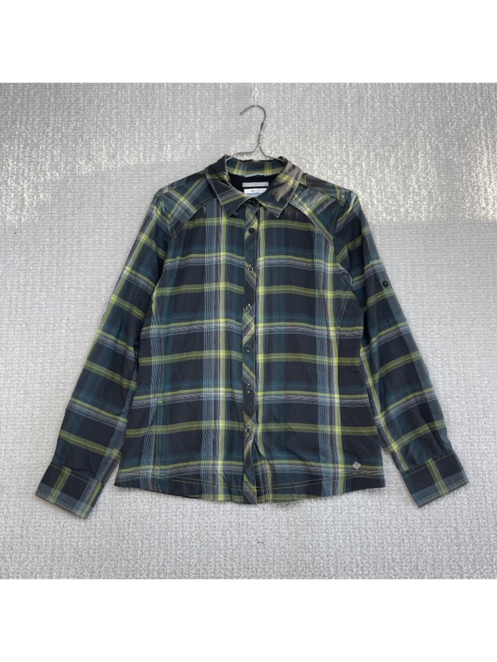 Columbia Omni-Wick Button Up Shirt Advanced Evaporation Plaid Women M Fishing